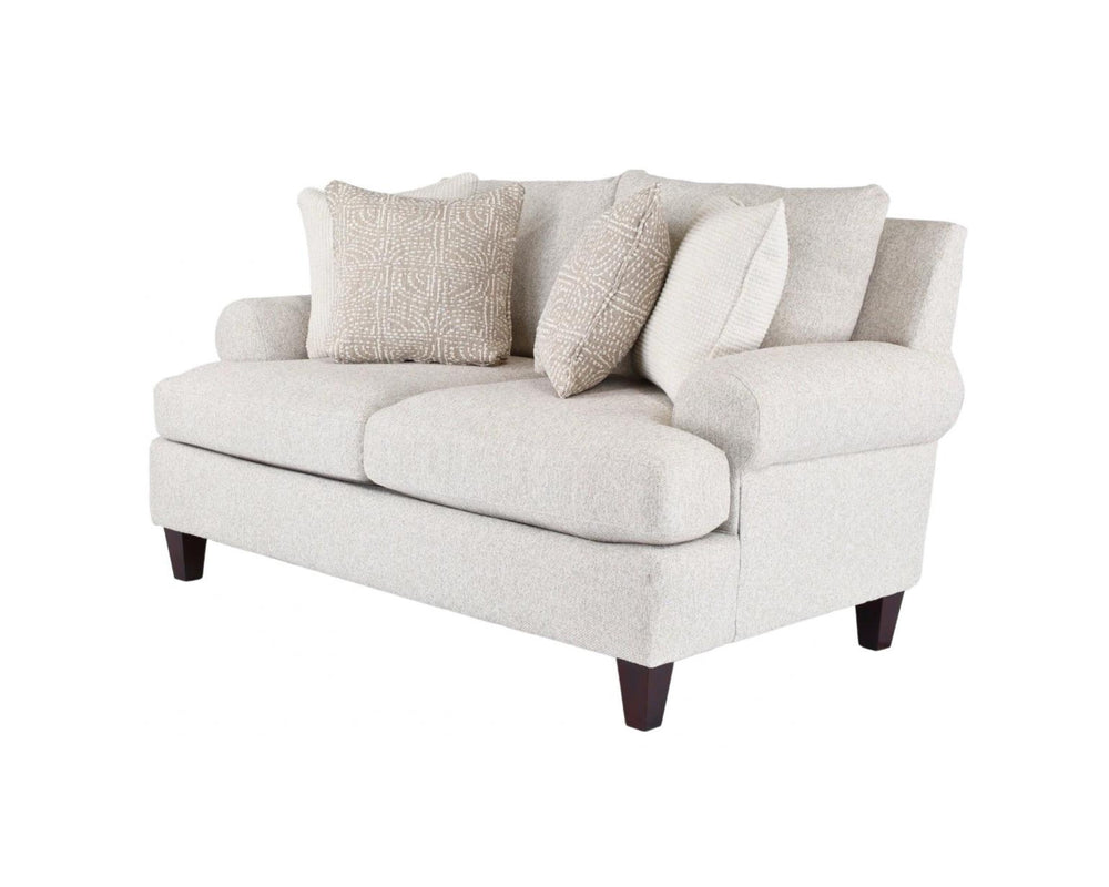 Fusion Hogan Cotton Loveseat - Off White, Luxe Living Collection With Plush Cushions & Contrast Pillows Off White Ws ,73% Polypropylene 27% Polyester 7005-01 Hogan Cotton Loveseat
