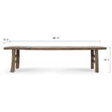 Lilys Vintage Bench Large About 6-7Ft Long Weathered Natural(Size & Color Vary) 7005-2