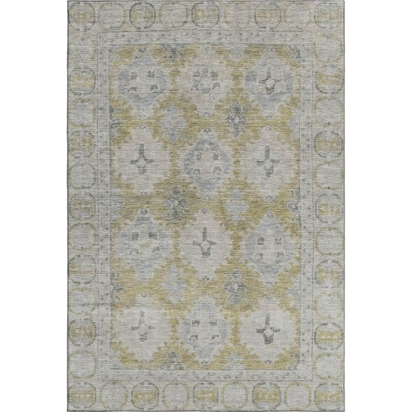 HomeRoots 10' Wheat and Gray Oriental Area Rug - Washable, UV-Protected, Durable, Perfect for Family Spaces! 700505