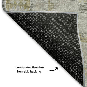 HomeRoots 10' Wheat and Gray Oriental Area Rug - Washable, UV-Protected, Durable, Perfect for Family Spaces! 700505