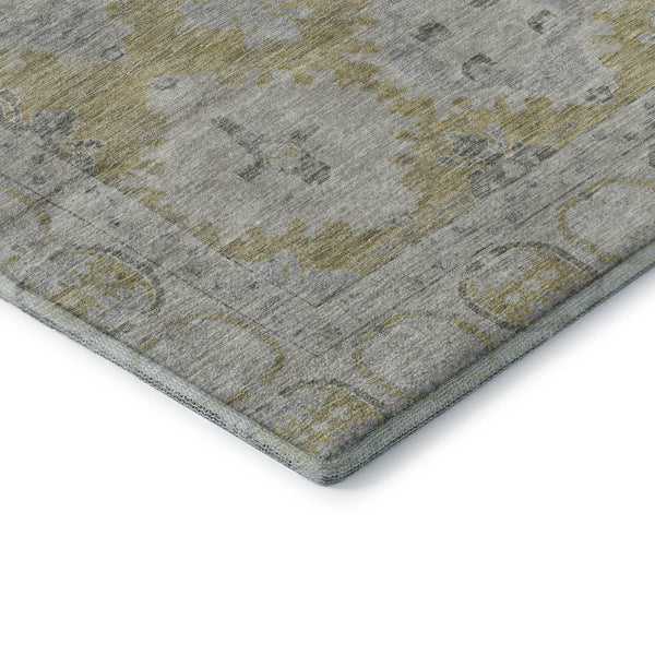 HomeRoots 10' Wheat and Gray Oriental Area Rug - Washable, UV-Protected, Durable, Perfect for Family Spaces! 700505