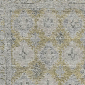 HomeRoots 10' Wheat and Gray Oriental Area Rug - Washable, UV-Protected, Durable, Perfect for Family Spaces! 700505