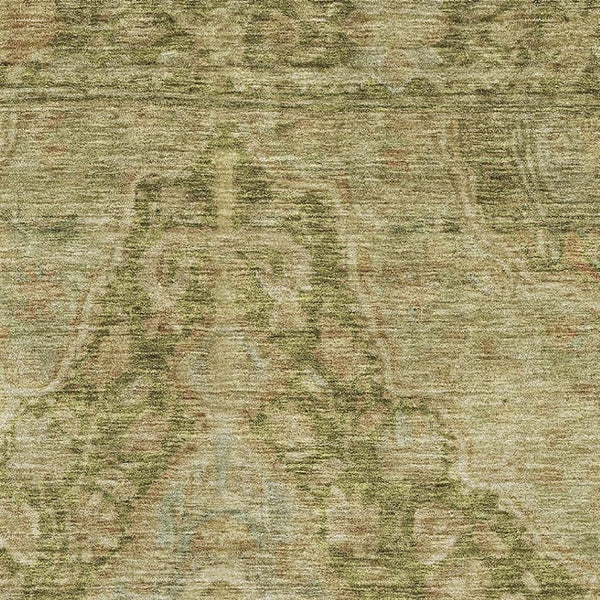 HomeRoots 5' X 8' Elegant Artichoke Green Beige Oriental Area Rug - Washable, UV Protected & Stain Resistant! 700507