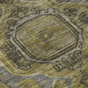 HomeRoots 5' X 8' Brown and Gray Washable Oriental Area Rug with UV Protection, Perfect for High-Traffic Spaces! 700513