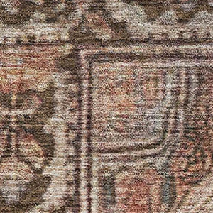 HomeRoots 5' X 8' Chocolate & Blue Oriental Washable Area Rug - Stylish, Durable, UV Protected & Stain Resistant 700519