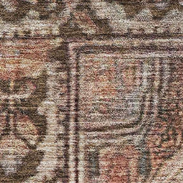 HomeRoots 5' X 8' Chocolate & Blue Oriental Washable Area Rug - Stylish, Durable, UV Protected & Stain Resistant 700519