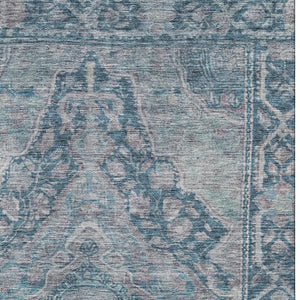HomeRoots 5' X 8' Denim Blue and Gray Washable Area Rug with UV Protection - Stylish, Durable, Kid-Friendly Design! 700525