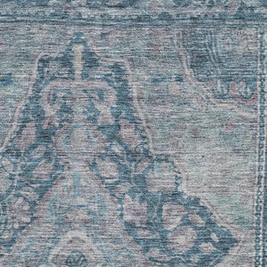 HomeRoots 9' X 12' Denim Blue & Gray Washable Area Rug - Stain Resistant, UV Protected, Perfect for High-Traffic Spaces 700528