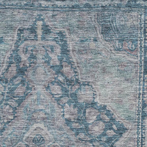 HomeRoots 10' X 14' Denim Blue Gray Washable Area Rug - Stain-Resistant, UV Protected, Durable for Busy Homes 700529