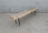 Lilys Vintage Bench Large About 6-7Ft Long Weathered Natural With Metal Leg (Size & Color Vary) 7005-3