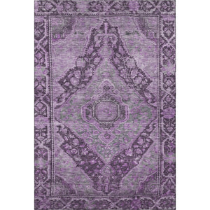 HomeRoots 5' X 8' Eggplant and Gray Oriental Area Rug - Durable, Washable & UV-Protected for Busy Homes 700531