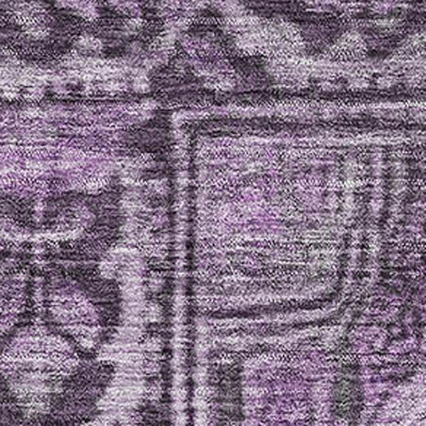 HomeRoots 9' X 12' Eggplant & Gray Washable Area Rug - Durable, Stain Resistant, UV Protected for High Traffic Homes 700534