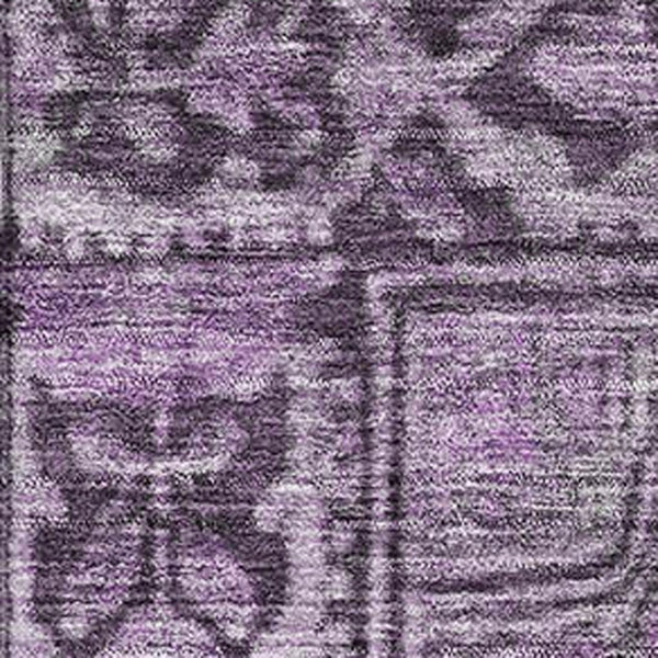 HomeRoots 10' X 14' Eggplant and Gray Oriental Area Rug - Durable, Stain-Resistant, UV-Protected Elegance 700535