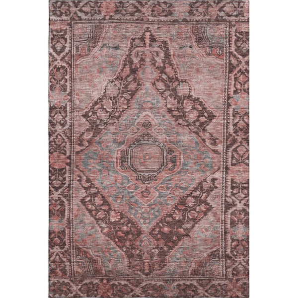 HomeRoots 10' X 14' Stylish Rust and Gray Oriental Washable Area Rug with UV Protection for Busy Homes 700553