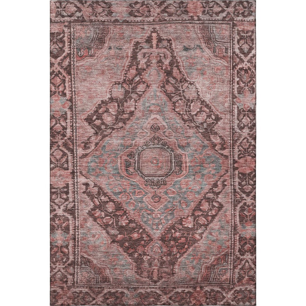 HomeRoots 10' X 14' Stylish Rust and Gray Oriental Washable Area Rug with UV Protection for Busy Homes 700553