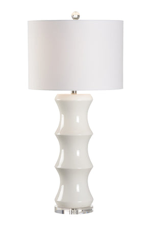 Chelsea House Shelbourne Sculptural Ceramic Lamp In Gloss White On Clear Acrylic Base — Jamie Merida Design, 35.5" H 70056