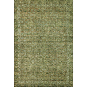 HomeRoots 9' X 12' Artichoke Green & Copper Oriental Area Rug – Durable, Washable, UV Protected for Busy Homes 700564