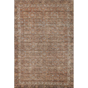 HomeRoots 8' X 10' Copper and Beige Oriental Area Rug - Durable, Washable, Stain-Resistant with UV Protection 700569