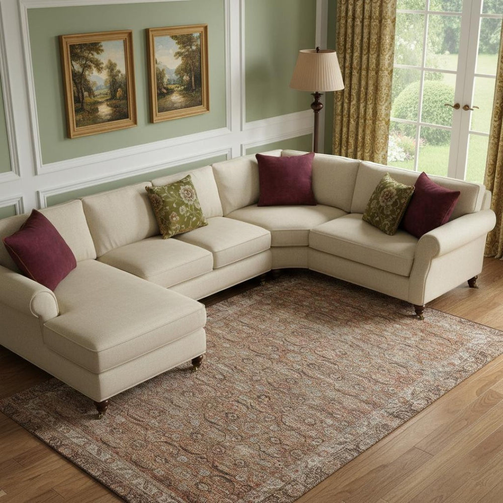 HomeRoots 9' X 12' Elegant Copper & Beige Oriental Washable Area Rug with UV Protection for Durability & Style 700570