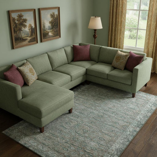 HomeRoots 9' Teal and Gray Oriental Area Rug - Washable, Stain Resistant, UV Protected for High-Traffic Spaces 700576