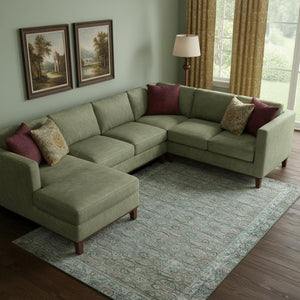HomeRoots 10' X 14' Teal and Gray Oriental Area Rug - Soft, Durable, Stain-Resistant with UV Protection for Homes 700577