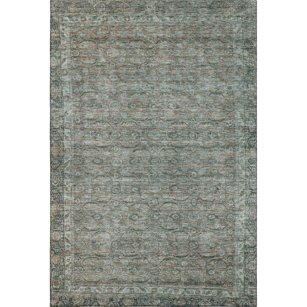 HomeRoots 10' X 14' Teal and Gray Oriental Area Rug - Soft, Durable, Stain-Resistant with UV Protection for Homes 700577