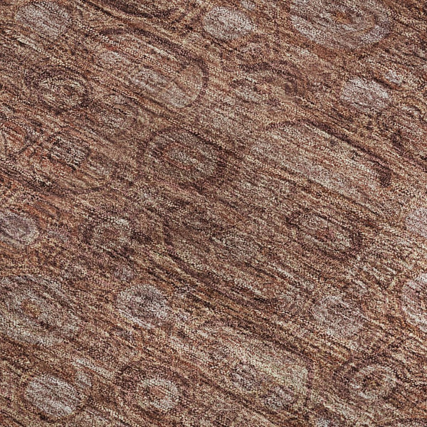 HomeRoots 5' X 8' Terra Cotta & Rust Oriental Washable Area Rug – UV Protected, Stain Resistant & Stylish 700579