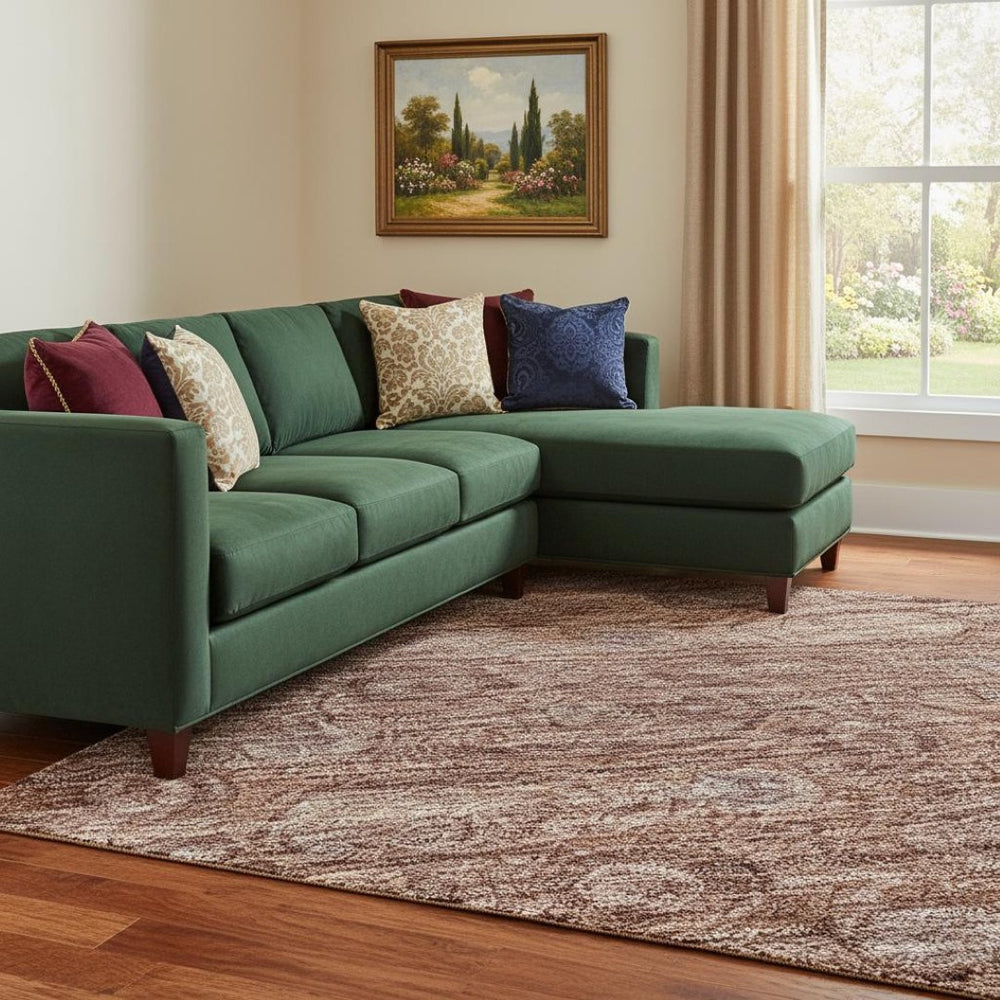 HomeRoots 8' X 10' Terra Cotta & Rust Oriental Area Rug - Washable, UV Protected, Stain Resistant Beauty! 700581