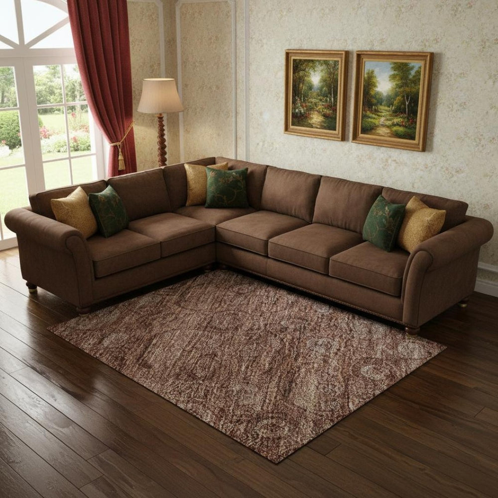 HomeRoots 9' X 12' Terra Cotta & Rust Classic Oriental Washable Area Rug - Stain Resistant & UV Protected 700582