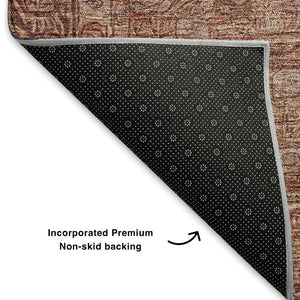 HomeRoots 9' X 12' Terra Cotta & Rust Classic Oriental Washable Area Rug - Stain Resistant & UV Protected 700582
