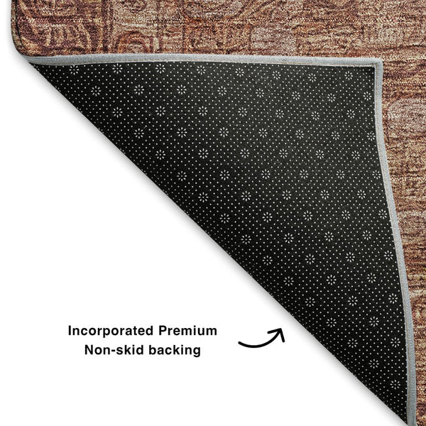 HomeRoots 9' X 12' Terra Cotta & Rust Classic Oriental Washable Area Rug - Stain Resistant & UV Protected 700582