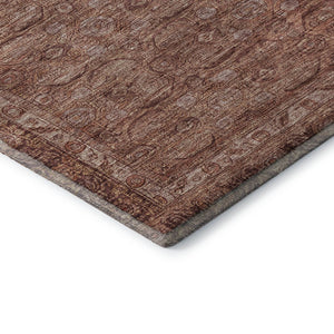 HomeRoots 9' X 12' Terra Cotta & Rust Classic Oriental Washable Area Rug - Stain Resistant & UV Protected 700582