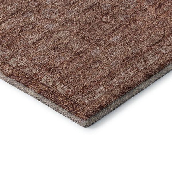 HomeRoots 9' X 12' Terra Cotta & Rust Classic Oriental Washable Area Rug - Stain Resistant & UV Protected 700582