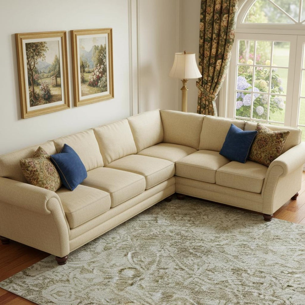 HomeRoots 10' X 14' Beige and Ivory Oriental Area Rug - Washable, UV Protected, Durable for Family Homes 700589