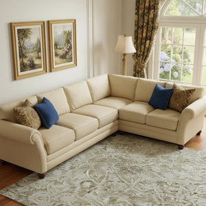 HomeRoots 10' X 14' Beige and Ivory Oriental Area Rug - Washable, UV Protected, Durable for Family Homes 700589