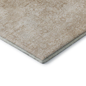 HomeRoots 5' Coral and Ivory Oriental Area Rug - Washable, UV Protected, Stain Resistant for Busy Homes 700591
