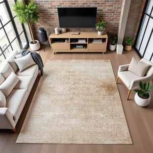 HomeRoots 5' Coral and Ivory Oriental Area Rug - Washable, UV Protected, Stain Resistant for Busy Homes 700591