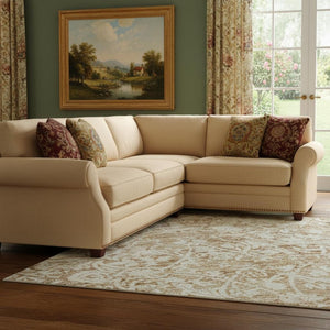 HomeRoots 8' Coral and Ivory Oriental Area Rug - Washable, UV-Protected, Stain-Resistant for High Traffic Areas 700593