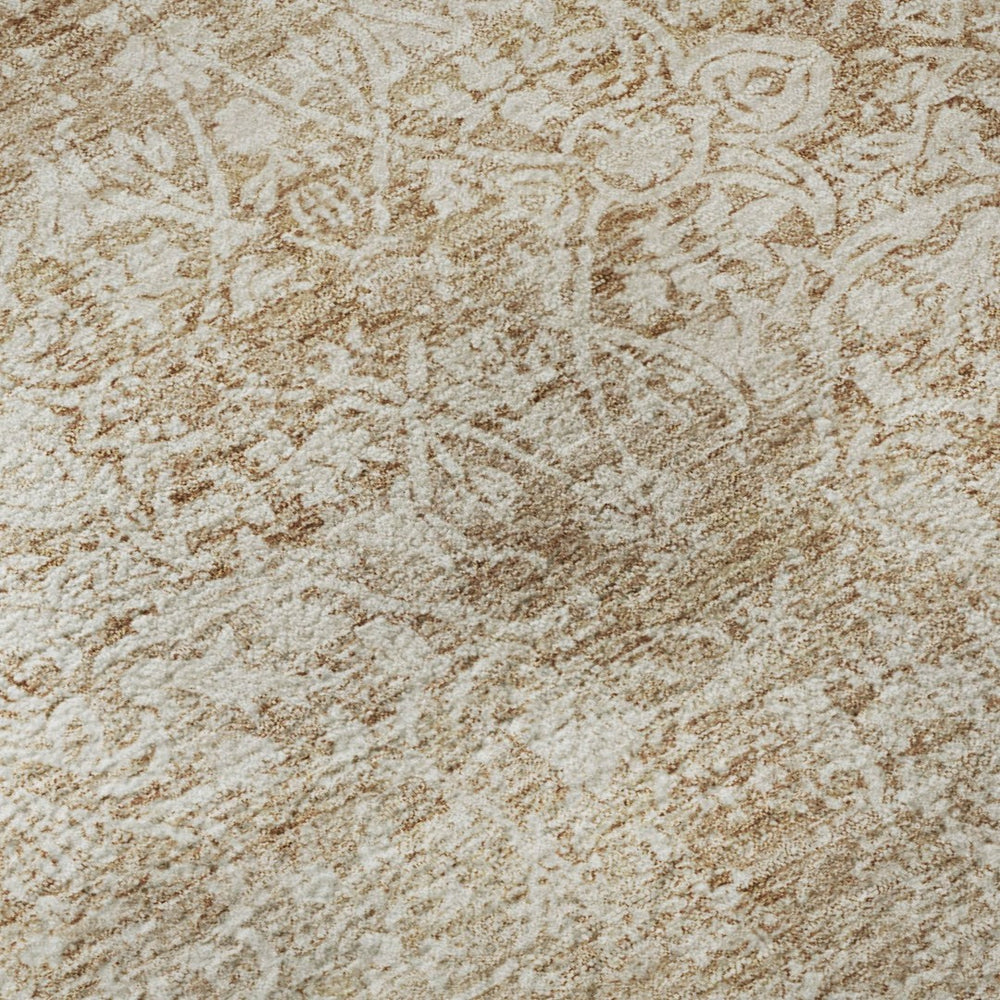 HomeRoots 10' Coral & Ivory Oriental Washable Area Rug - UV Protected, Stain Resistant, Perfect for Kids & Pets 700595