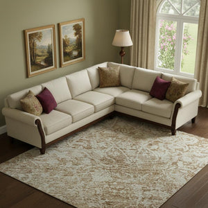 HomeRoots 10' Coral & Ivory Oriental Washable Area Rug - UV Protected, Stain Resistant, Perfect for Kids & Pets 700595