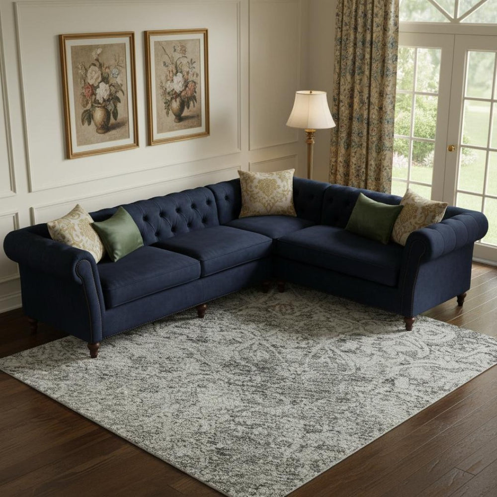 HomeRoots 9' X 12' Gray And Ivory Oriental Rug - Washable, Durable, UV Protected, Ideal for Family Spaces 700600