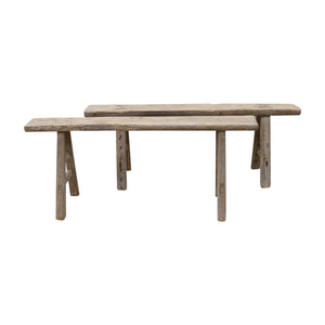 Lilys Approx. 35-43 Inches Vintage Noodle Bench Weathered Natural (Size & Finish Vary).. 7006-1