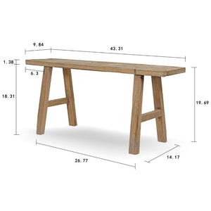 Lilys 43" Elmwood Bench Weathered Natural (Upper Width 10" Lower Width 14") 7006-4