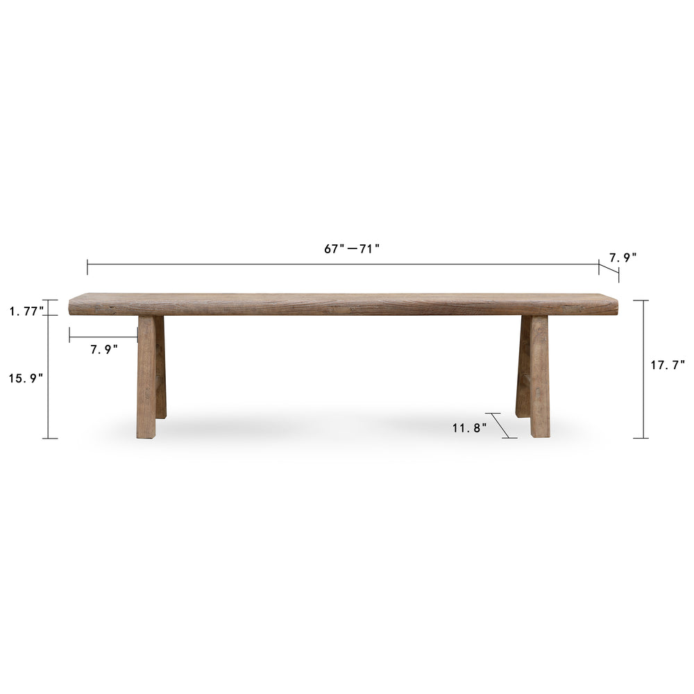 Lilys Approx.67-71 Inches Hermosa Entryway Bench Weathered Natural 7006-7