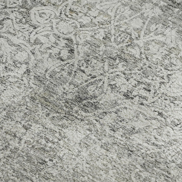 HomeRoots 10' Gray and Ivory Oriental Area Rug - Washable, UV-Protected, Durable for Families & Pets 700601
