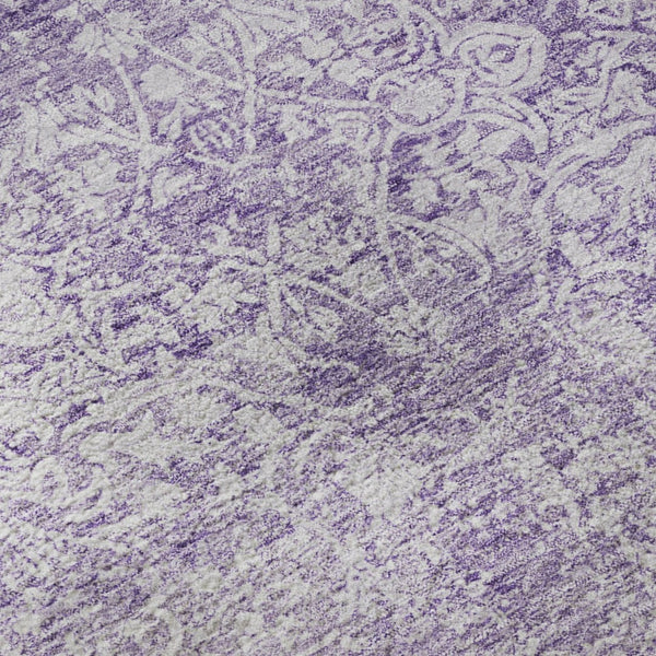 HomeRoots 5' X 8' Lilac & Ivory Oriental Area Rug - Stylish, Washable, UV-Protected, Stain-Resistant Design! 700603