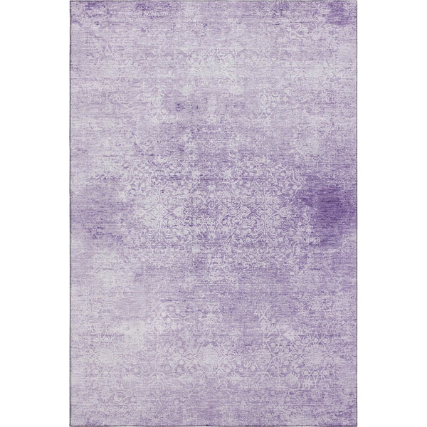 HomeRoots 8' X 10' Lilac & Ivory Oriental Washable Area Rug with UV Protection - Durable, Stylish, Easy-Care Elegance 700605