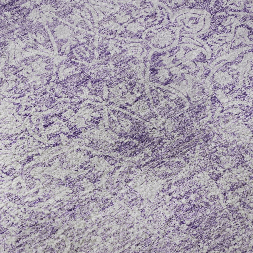 HomeRoots 9' X 12' Lilac and Ivory Oriental Area Rug – Washable, UV-Protected, Stain-Resistant, Durable Design! 700606