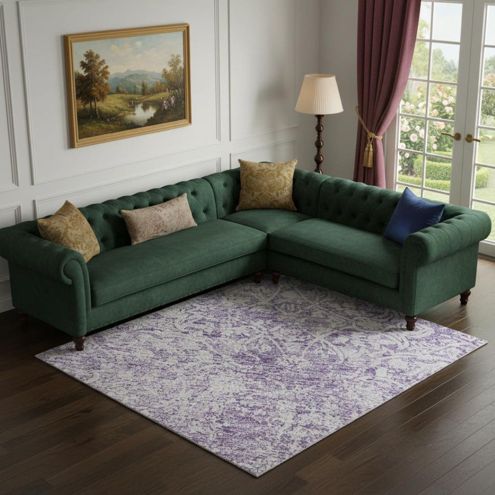 HomeRoots 10' Lilac & Ivory Oriental Washable Area Rug – UV Protected, Stain Resistant, Perfect for Busy Homes! 700607