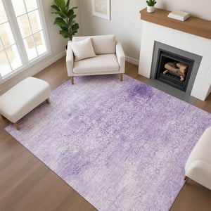 HomeRoots 10' Lilac & Ivory Oriental Washable Area Rug – UV Protected, Stain Resistant, Perfect for Busy Homes! 700607